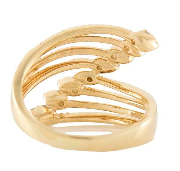 0.35ctw Diamond Multi Row Bypass Ring in 14K