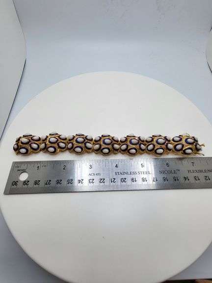 Extremely rare and collectable Art Deco 18KT Gold & Enamel Italian Bracelet