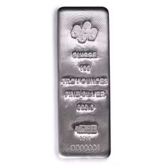 PAMP SUISSE Silver Bar 100 oz. .999 Fine Silver
