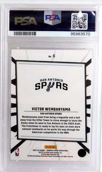 Victor Wembanyama Donruss Optic Basketball Card, 10 Gem MT
