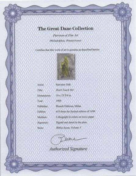 Highly Collectible and Rare Salvador Dali Original Lithograph from the 'Biblia Sacra' Suite