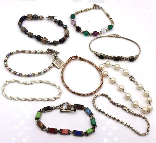 Group lot of Vintage 925 sterling silver bracelets