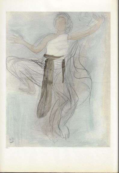 Exclusive Auguste Rodin Lithograph of Watercolor Signed in the Plate, 1949