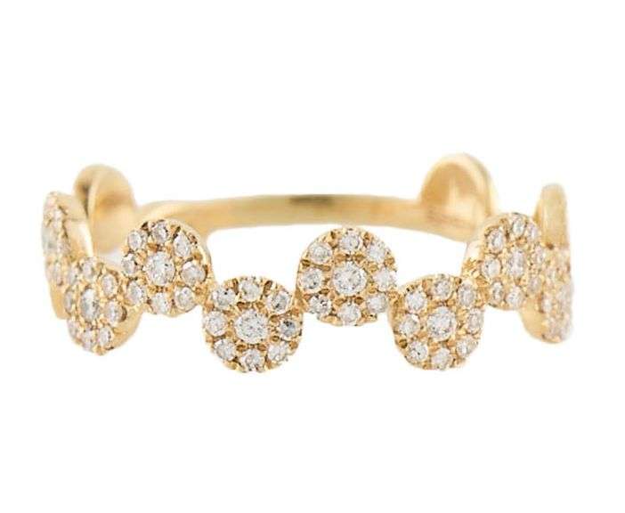 Effy D’oro 0.25ctw Pave Diamond Pebble Band Ring in 14K