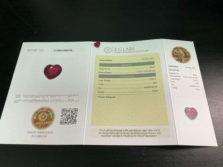 CERTIFIED NATURAL RUBY 2.50 CARAT HEART SHAPE.