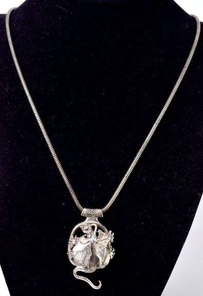 Dragon Pendant Necklace in Sterling Silver