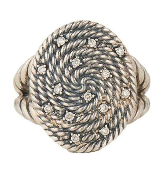David Yurman 0.18ctw Diamond Cable Coil Cocktail Ring in Sterling