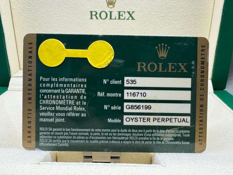 Rolex GMT Master Ⅱ 116710LN 40mm Black Ceramic Bezel Dial Box Papers