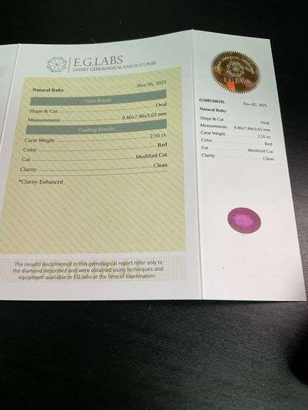 CERTIFIED NATURAL RUBY 2.55 CARAT OVAL SHAPED.