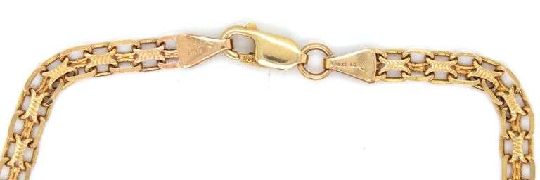Popular 14K YG Hand Made Flat Bracelet