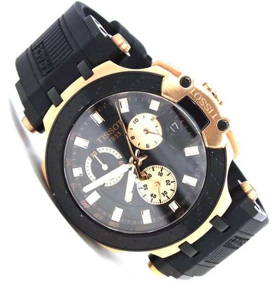 Tissot T race chronograph black and rose PVD black dial watch
