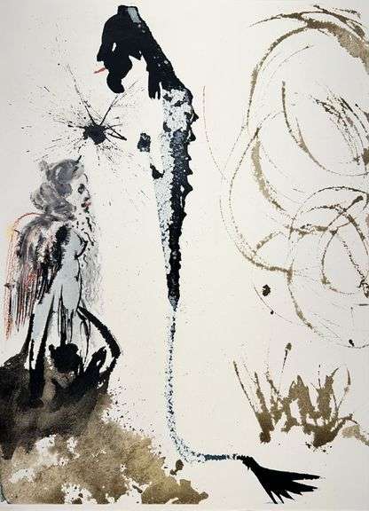 Highly Collectible and Rare Salvador Dali Original Lithograph from the 'Biblia Sacra' Suite
