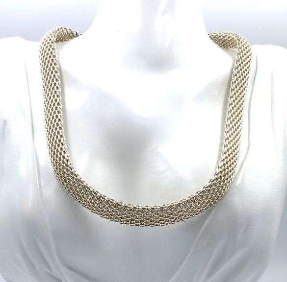 925 Sterling silver Tiffany & Co somerset mesh collar necklace