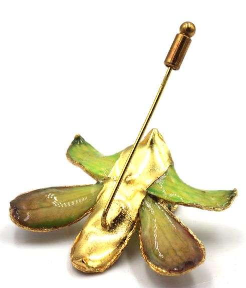 Siam Lanna native orchids real orchid brooch plating 24k