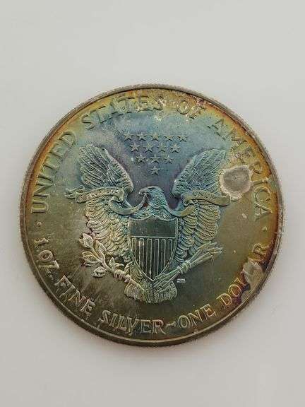 2003 American Silver Eagle, Rainbow Toned