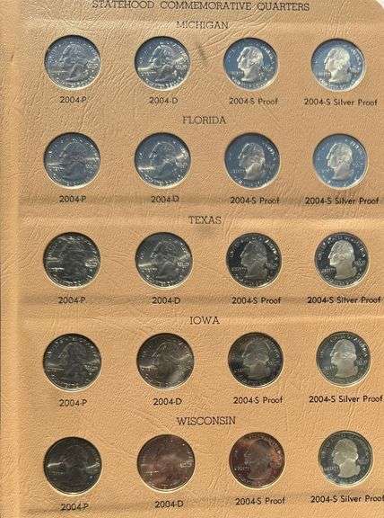 Statehood Quarters Unc & Silver & Clad Proofs 2004-2008.