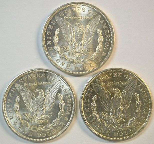 Real flashy-white top end 1921 P-D-S Morgan Silver Dollars