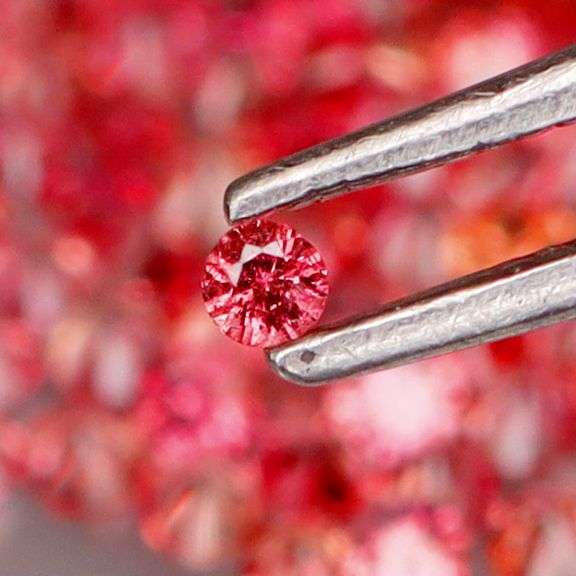 Vibrant color! Diamond cut! 2.38ct cherry pink Sapphire set!