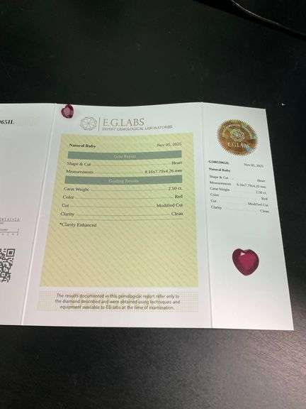 CERTIFIED NATURAL RUBY 2.50 CARAT HEART SHAPE.