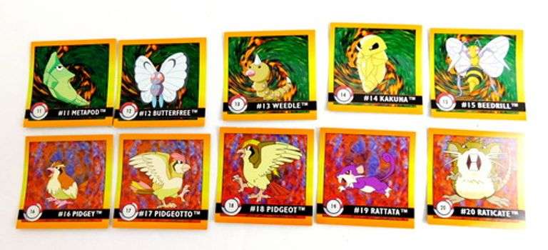 10 Pokémon 1999 Evolution Stickers
