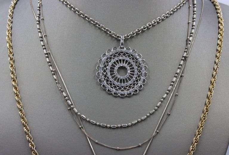 Group lot of 5 Vintage 925 sterling silver necklaces