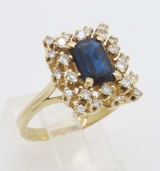 Blue Sapphire & Diamond Cocktail Ring