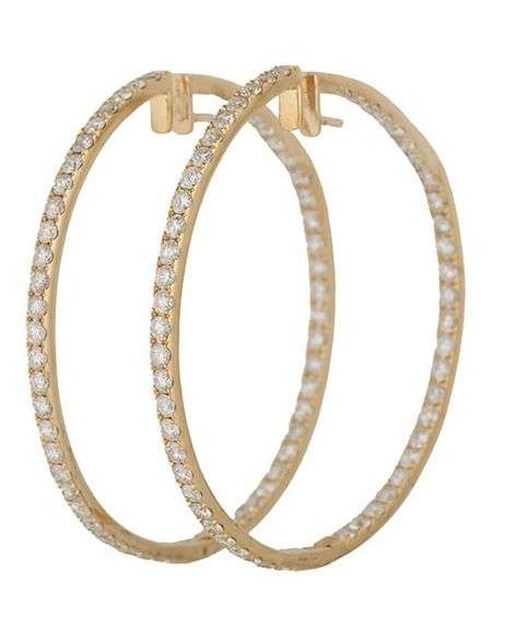 5.10ctw Diamond Inside Out Hoop Earrings in 14K