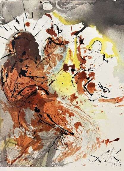 Highly Collectible and Rare Salvador Dali Original Lithograph from the 'Biblia Sacra' Suite