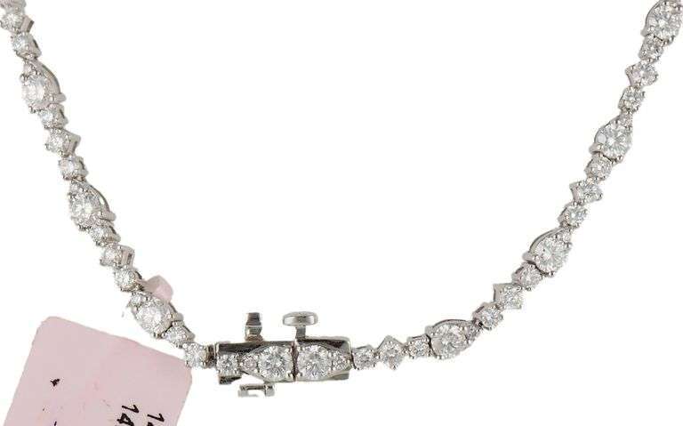 New 10.47ct Oval Tanzanite and 7.50ctw Mixed Cut Diamond Pendant Necklace in 14K