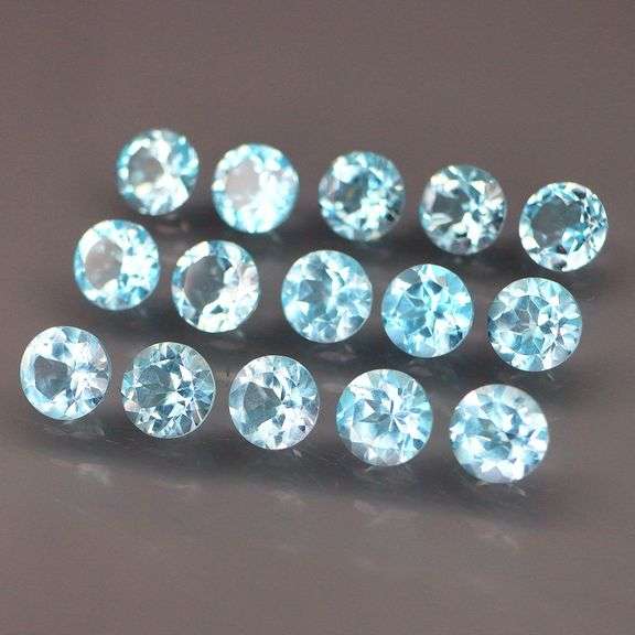 Matched! 15 piece 15.48ct full fire sky blue Topaz set!