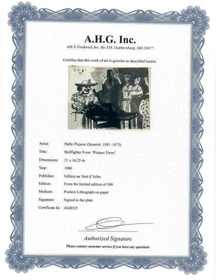 Pablo Picasso Toro "Bullfighter" Lithograph from 1960 Portfolio.