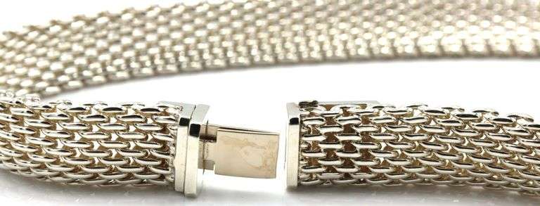 925 Sterling silver Tiffany & Co somerset mesh collar necklace