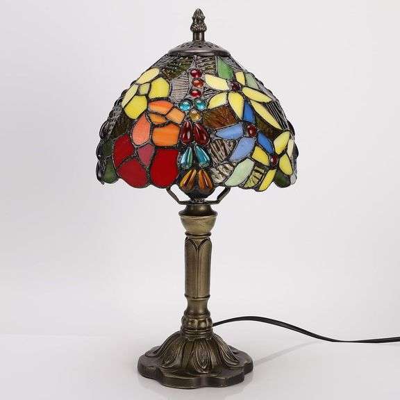 Set of 2 Stained Glass Table Lamps