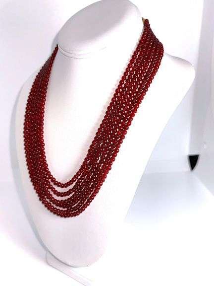 Beautiful Mined From The Earth 6 Strand 314 Cttw Natural Ruby  Necklace