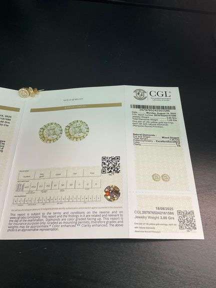 CERTIFIED BRAND NEW 14K YELLOW GOLD DIAMOND STUDS