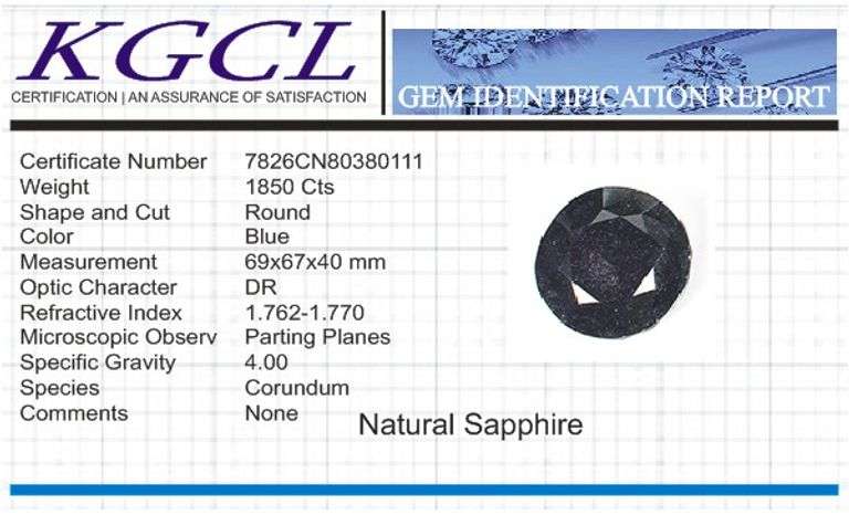 Huge Museum Size Certified 1850 Ct Museum Size Blue Sapphire