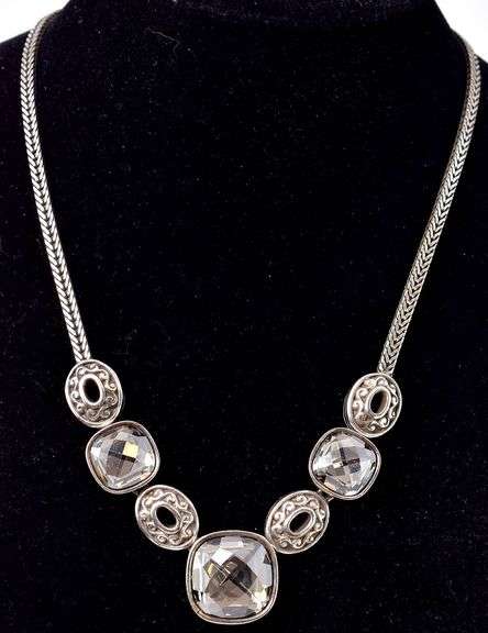 Sparkling CZ Gemstone Necklace in Sterling Silver