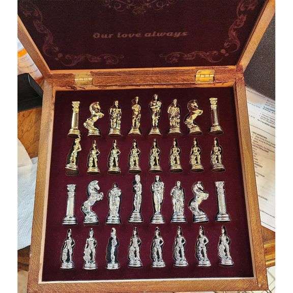 Luxury Chess Set Handcrafted with Cast-Iron Pieces