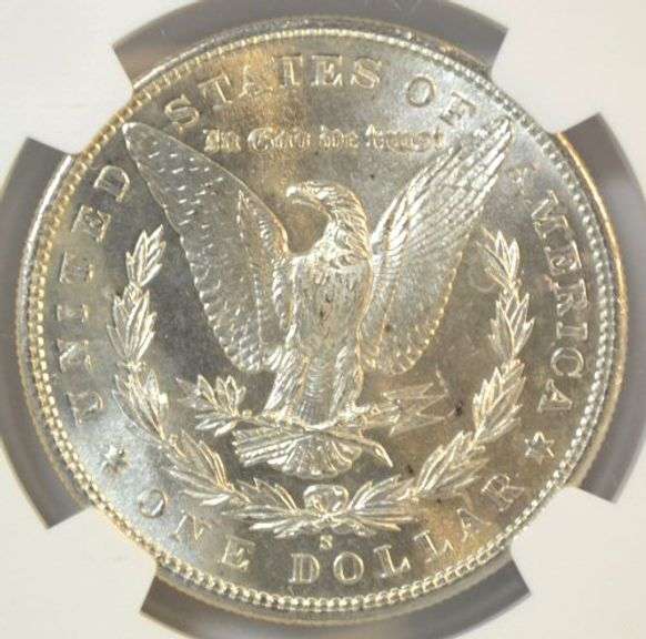 Flashy nearly Gem BU 1880-S & 1881-S Morgan Silver Dollars. NGC MS64's