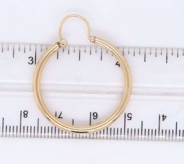 14kt Yellow Gold Tube Hoop Earrings
