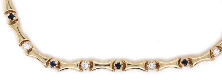 Tasteful 14K YG Sapphire and Diamond Bracelet