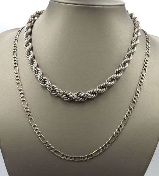 Group lot of 2 vintage 925 sterling silver chains