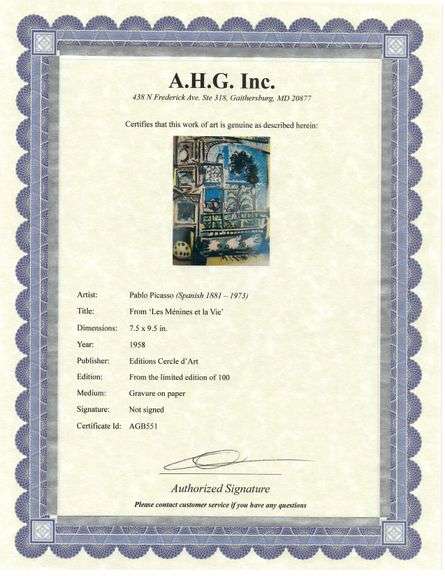 A remarkable Deluxe Edition of Les Ménines et la Vie by Pablo Picasso, published in Paris by Cercle 