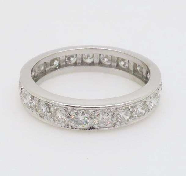 Vintage Diamond Eternity Band Crafted in 18k White Gold