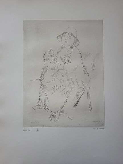 Investment! Very collectable remarkable limited edition Pierre-Auguste Renoir signed in the stone.