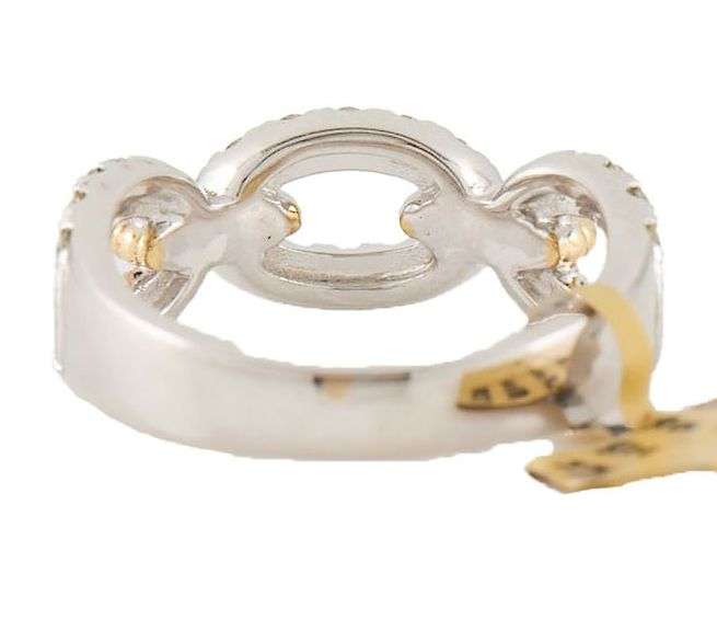 New 0.63ctw Diamond Braided Interlocking Two Tone Band Ring in 14K