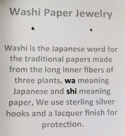 Japanese Washi Paper Sterling Earrings