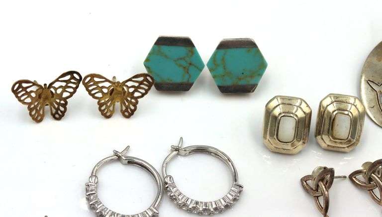 Group lot of Vintage 925 sterling silver earrings