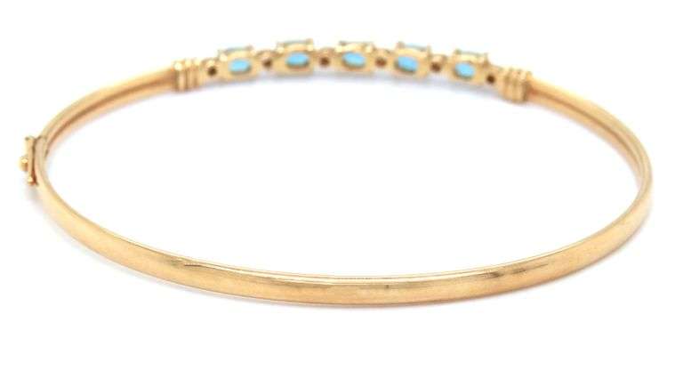 14kt Blue topaz bangle bracelet