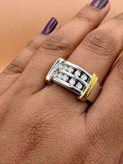 14K Two-Tone Wedding Band of 1.50ct